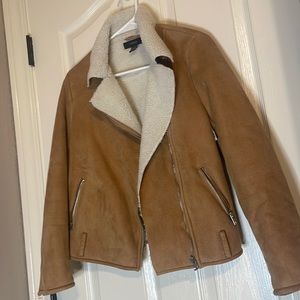 Forever 21 Tan Suede Zippered Jacket